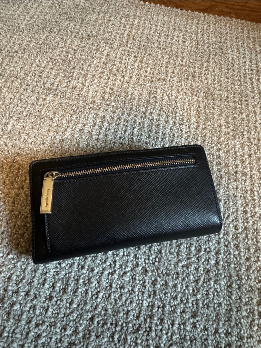 kate spade Black Saffiano Zip Wallet with Gold Logo - Picture 5 of 9